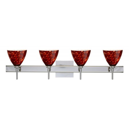 Besa Lighting Besa Wall With SQ Canopy Mia Chrome Garnet 4x40W G9 4SW-177941-CR-SQ